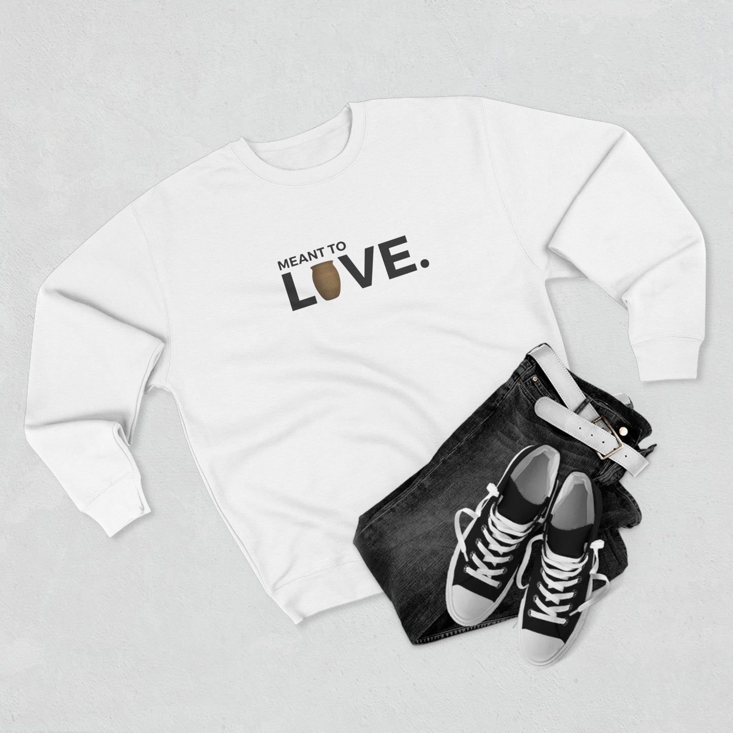 The Chosen Inspired - Made to Love Unisex Crewneck Sweatshirt | Heather Gray and White |