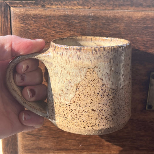 Pottery Mug | Brown Speckle and White Mountain Ceramic Mug | Coffee or Tea Mug