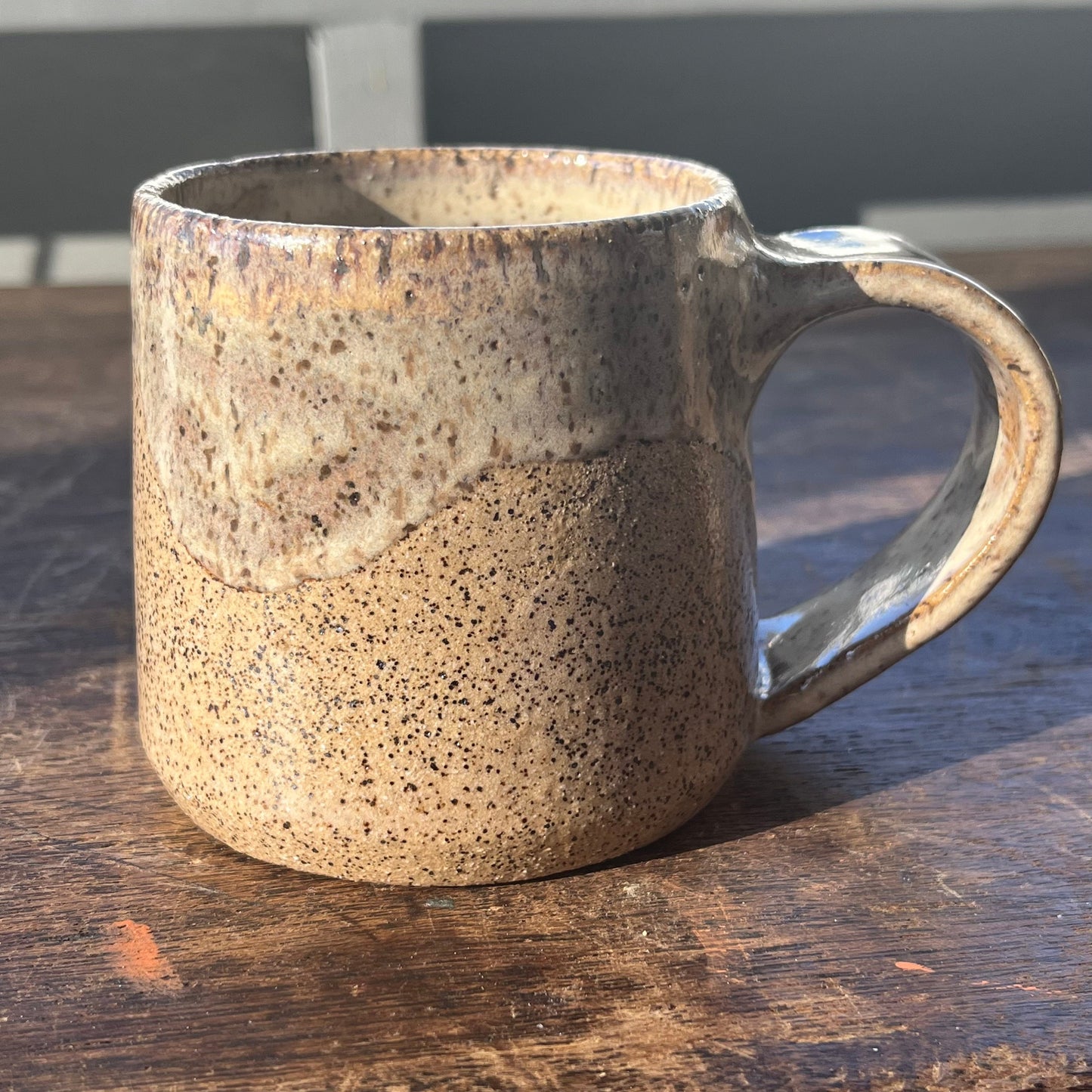 Pottery Mug | Brown Speckle and White Mountain Ceramic Mug | Coffee or Tea Mug