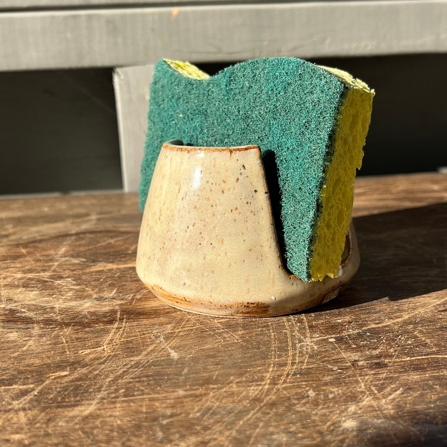 Ceramic Sponge holder Speckled beige Tan Finish Pottery pottery House Warming Gift for kitchen sink