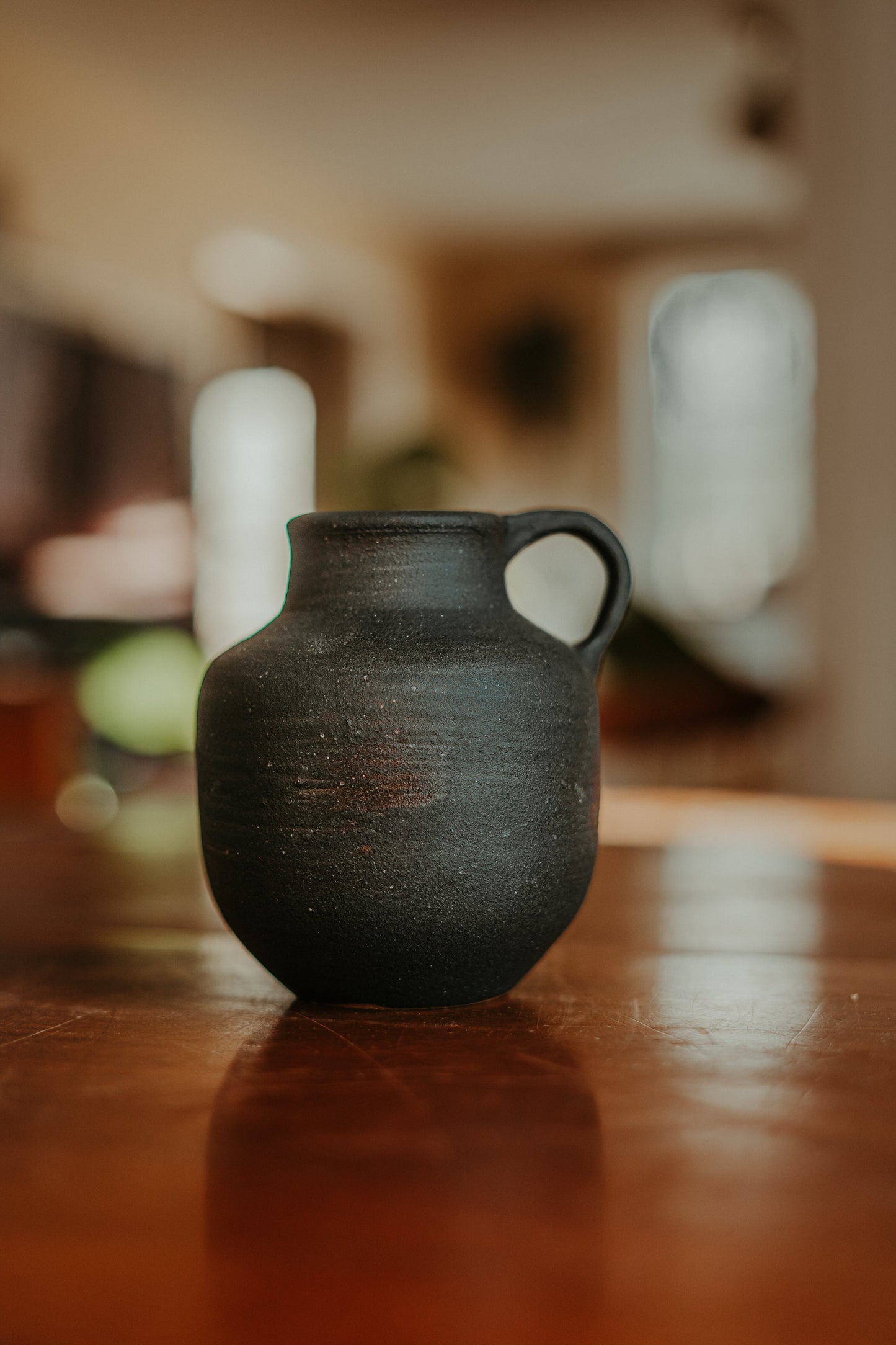 1st Century Inspired Small Pouring Vessel | Matte Black Ceramic | The Chosen Inspired Pottery | 9