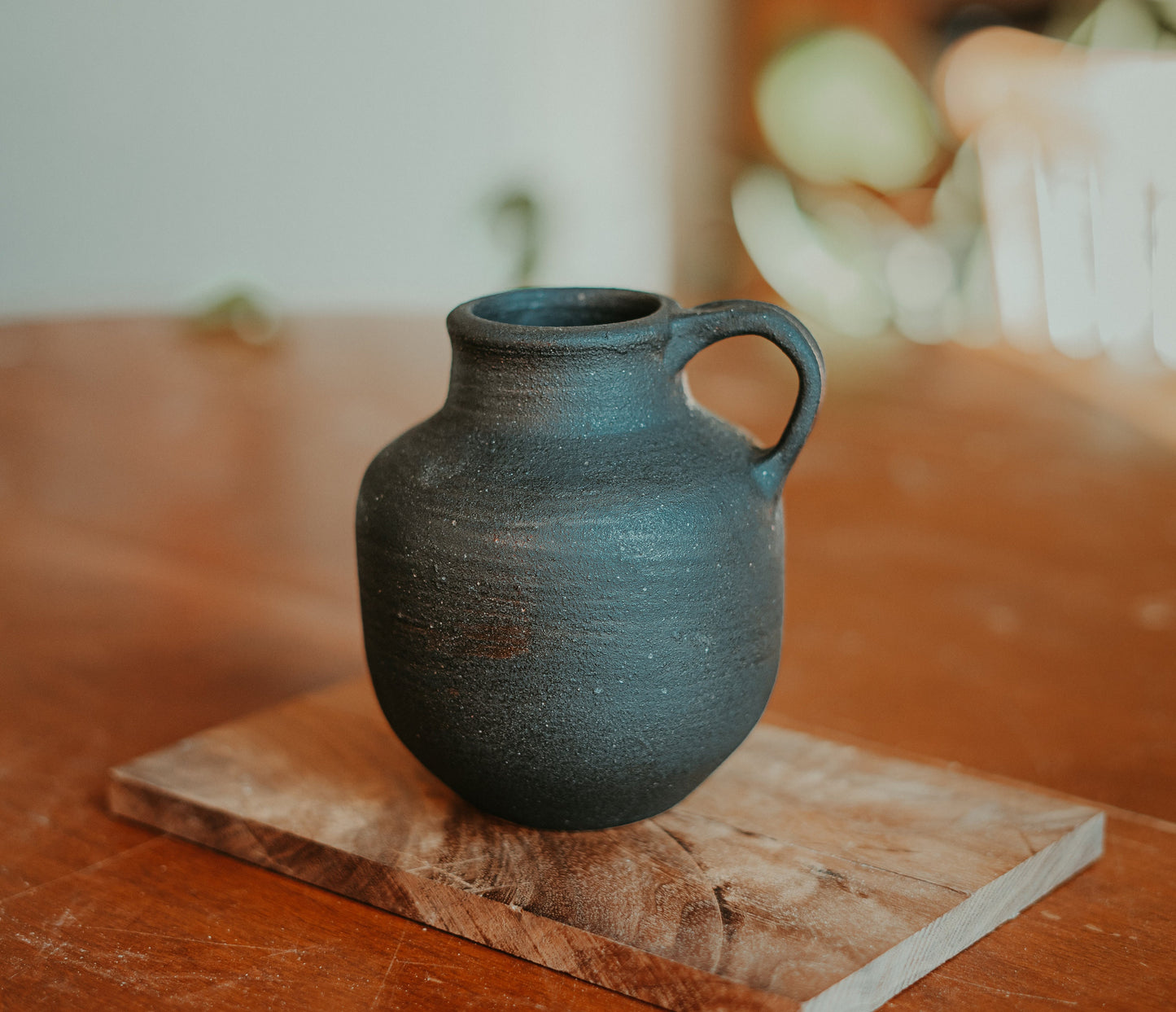 1st Century Inspired Small Pouring Vessel | Matte Black Ceramic | The Chosen Inspired Pottery | 9