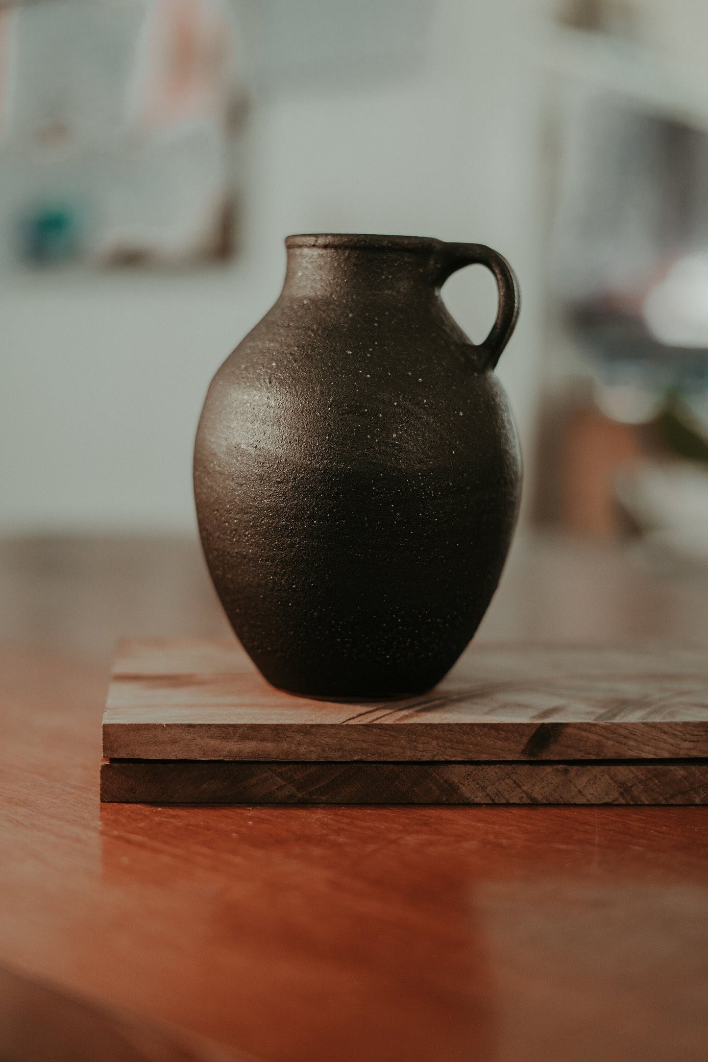 1st Century Inspired Small Pouring Vessel | Matte Black Ceramic | The Chosen Inspired Pottery | 8