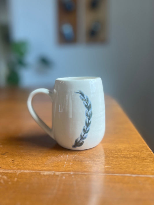 Natural White Fern Porcelain Mug | Cozy Pottery Mug | Great Mother’s Day gift | 2