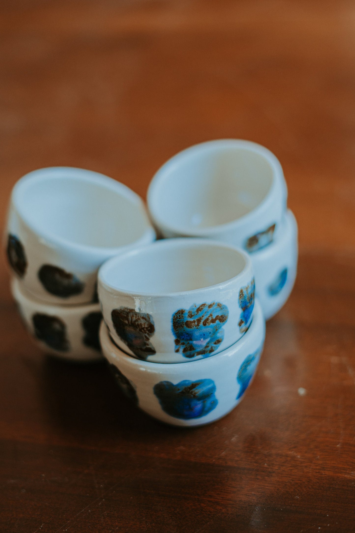 Set of 3 White Porcelain/Ceramic Bowl - Flower Dip Dish - Bowl Set Pottery
