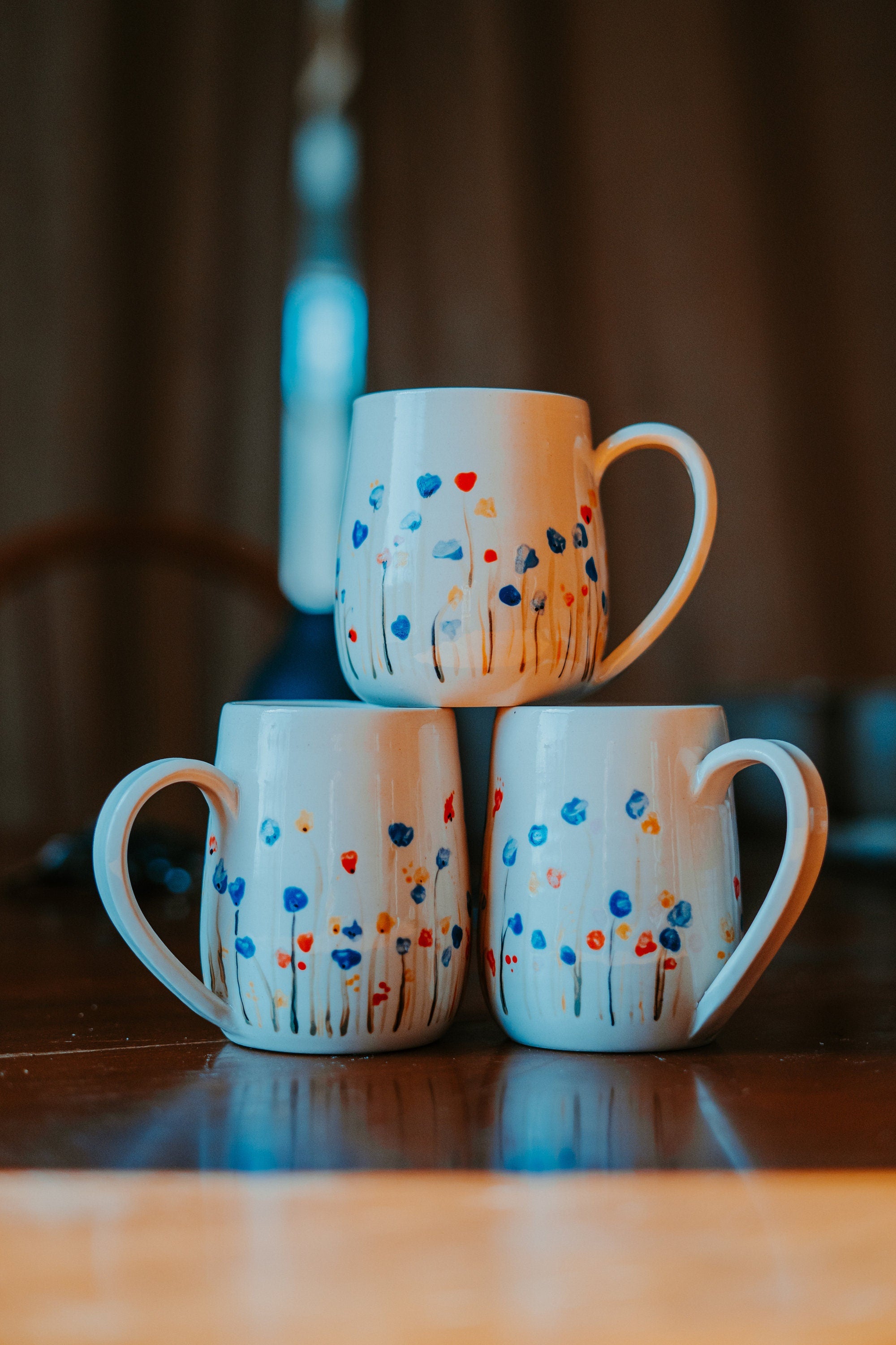 Hand painted store mugs