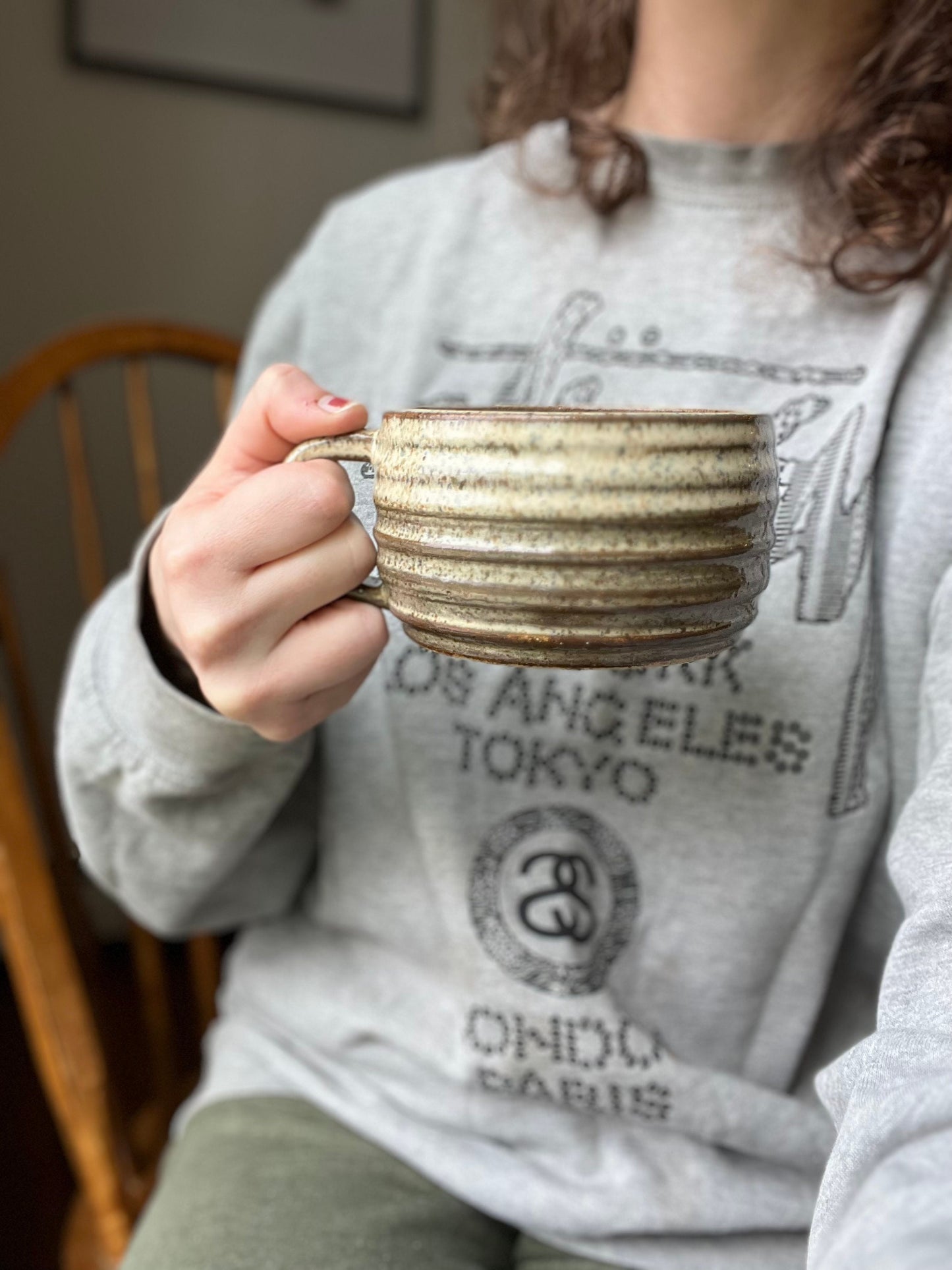 Cappuccino Ceramic Mug | Pottery Soup Mug | Hand Thrown | Father's Day Gift