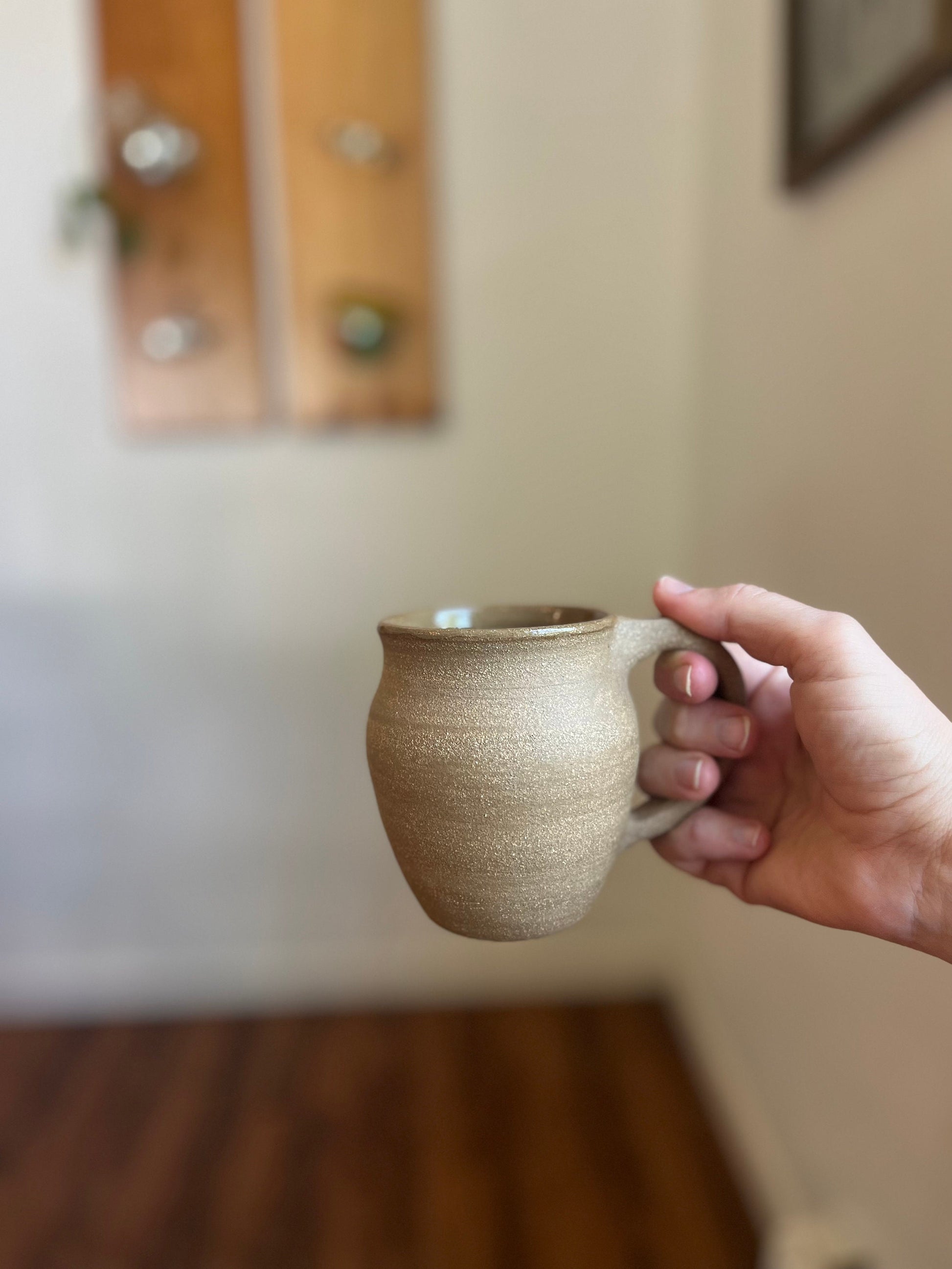 Personalized Porcelain Faux Bois Mug Set, Ceramic Coffee Cups