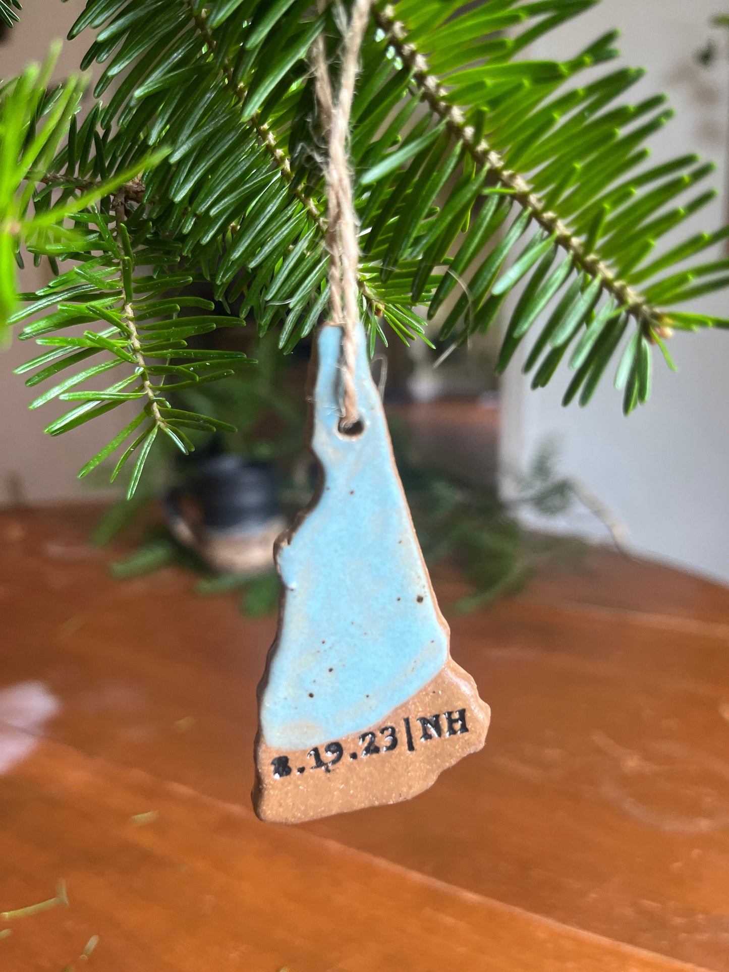 Personalized Ceramic Christmas Ornament | Custom New Hampshire Pottery | Christmas Decorations