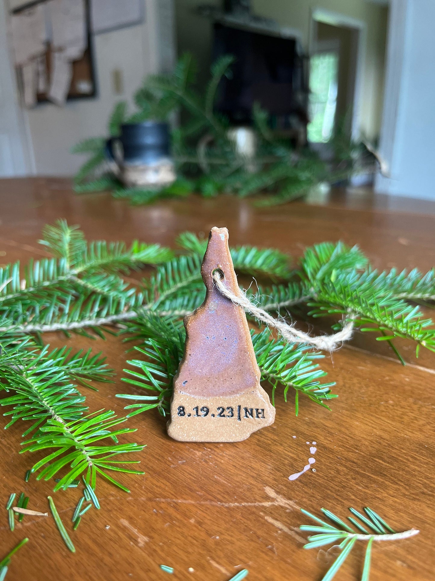 Personalized Ceramic Christmas Ornament | Custom New Hampshire Pottery | Christmas Decorations